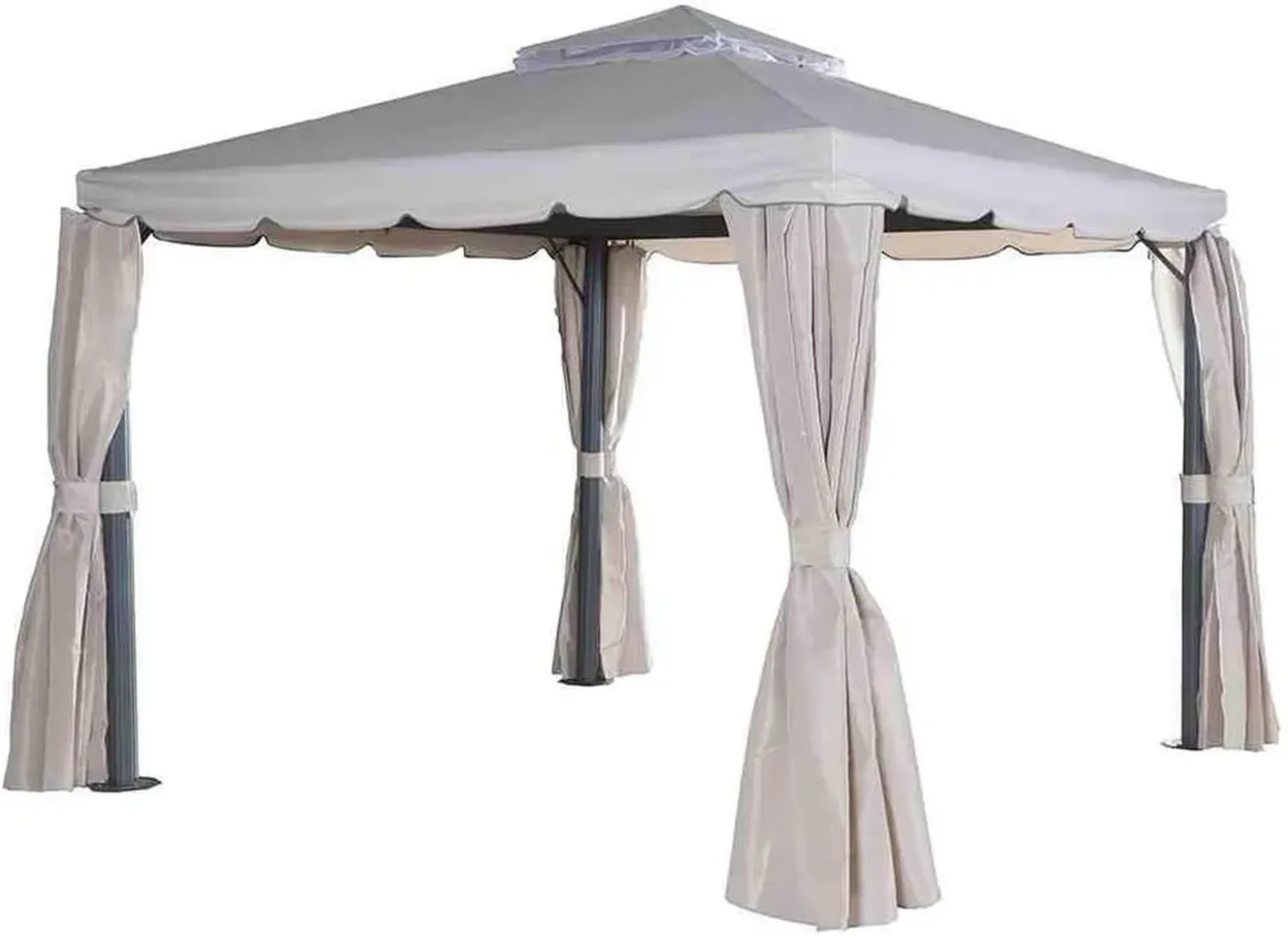 Pavillon de Jardin Siena Garden Dubaï 3x3m Aluminium et Acier avec Toit en Polyester Anthracite