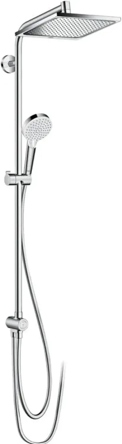 hansgrohe Crometta E 240 Ensemble de Douche Écologique - Colonne de Douche avec Inverseur, Douchette à Effet Pluie, Chromée
