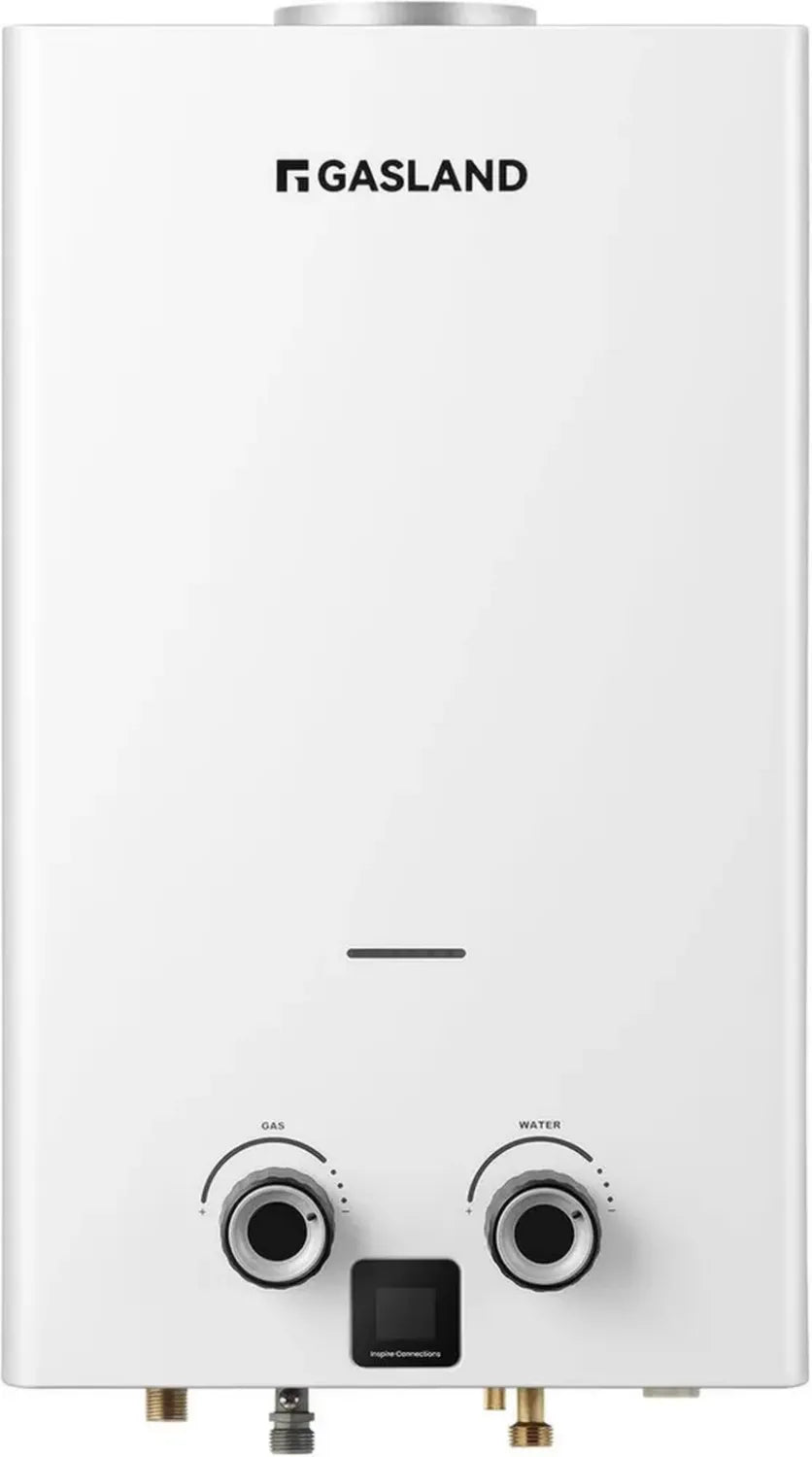Chauffe-eau à gaz 11L GASLAND, Propane, Faible NOx, avec écran LED, Blanc, 50mbar