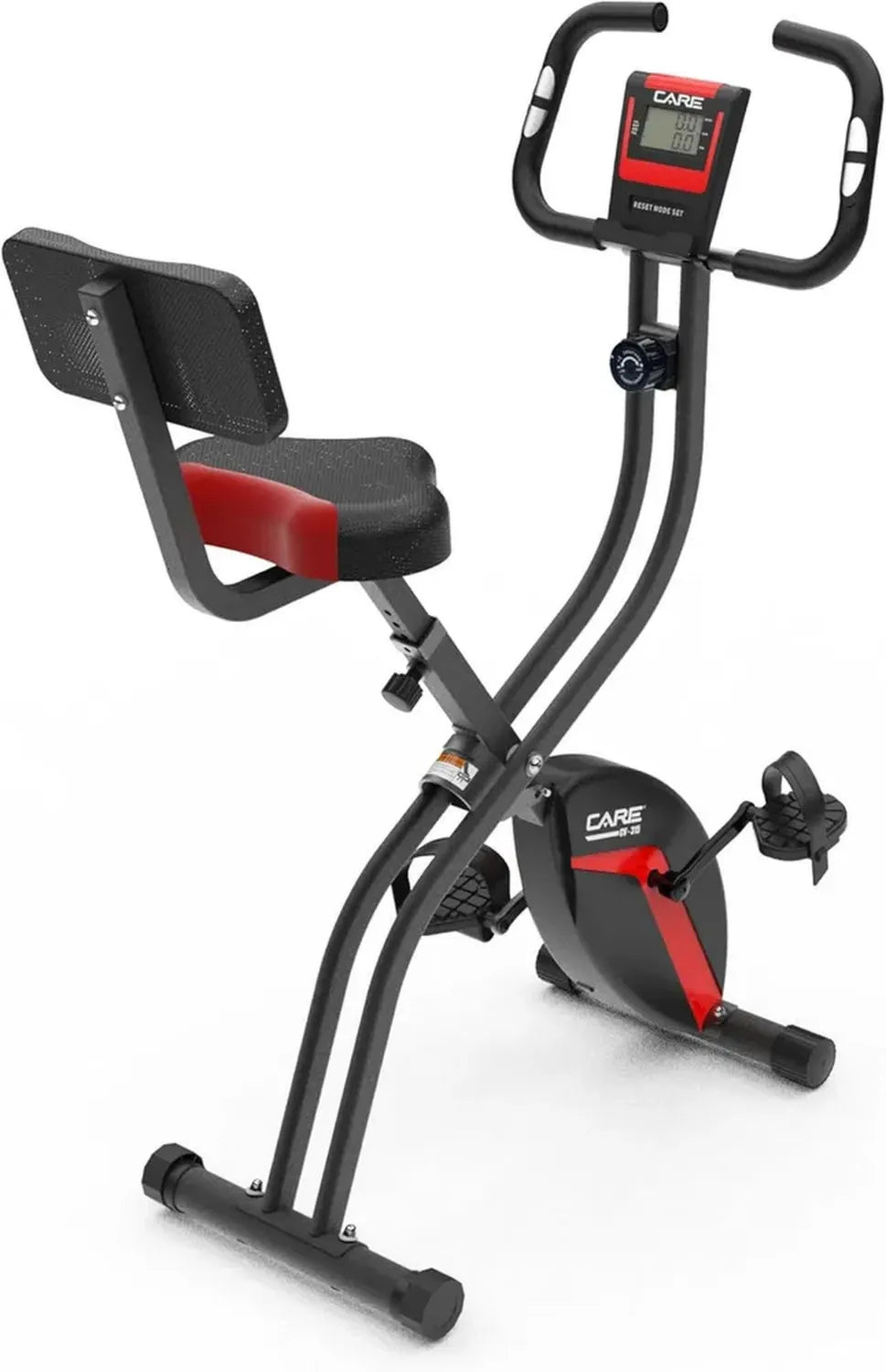 Vélo d'Appartement Pliable Care Fitness - Résistance Magnétique à 10 Niveaux - Pédales Antidérapantes et Réglables