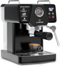 Klarstein Libeica Machine à Café en Grains - 19 Bars, 1350W, Acier Inoxydable, Buse Vapeur, Réservoir 1,8L, Panneau Tactile, Expresso et Café Moulu, Design Élégant