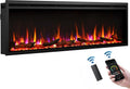 BALDERIA Atalanta Cheminée électrique 60' - Foyer encastrable avec flammes 3D, chauffage LED, télécommande, minuterie et thermostat - Noir