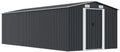Cabane de jardin en acier anthracite 257x580x181 cm avec portes coulissantes et ventilation