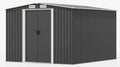 Devoko Cabanon de Jardin Métallique 13,2 m³ avec Base Acier, 247x301x178 cm – Abri Extérieur Résistant aux Intempéries pour Outils et Vélos
