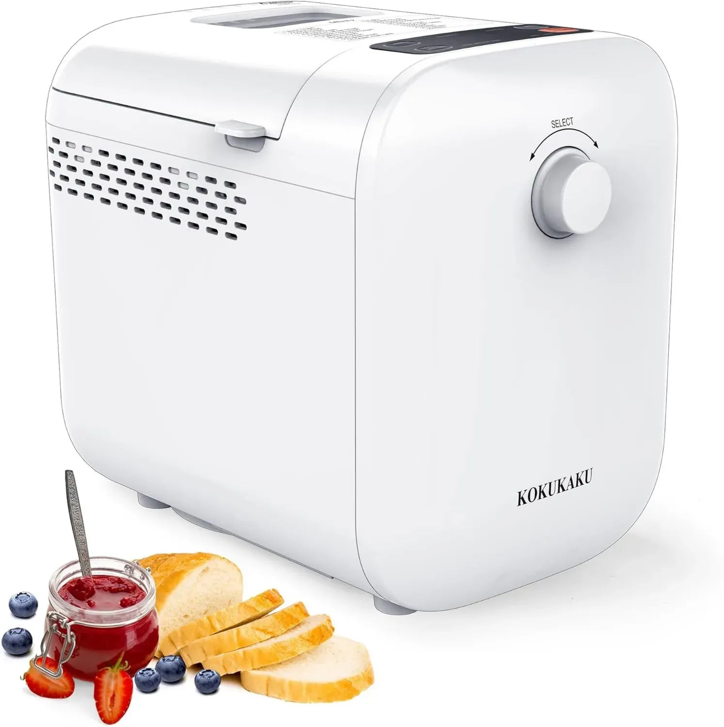 Machine à pain automatique compacte 22 programmes, capacité 500 g, multi-couleurs, boulangerie numérique pour maison - pâte, gâteaux, confitures, yaourt