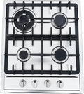 Plaque de Cuisson à Gaz Inox avec Brûleurs Rapides et Supports en Fonte