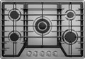 Plaque de cuisson à gaz 76 cm, 5 brûleurs, inox, grilles en fonte compatibles lave-vaisselle, convertible NG/GPL, 38 000 BTU