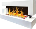 Cheminée Électrique Murale LED 150 cm, Design Français, 2000W, Blanc, Effet Flammes