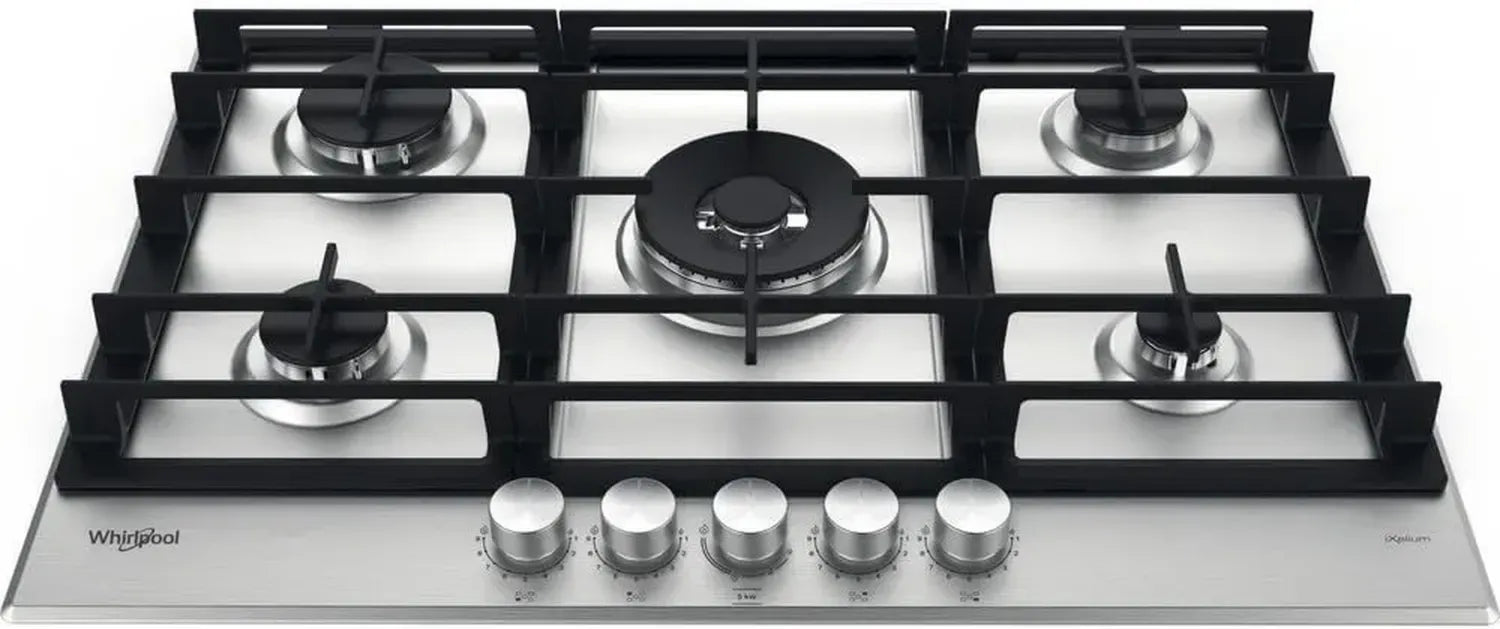 Plaque de Cuisson à Gaz 73cm, 5 Brûleurs en Acier Inoxydable