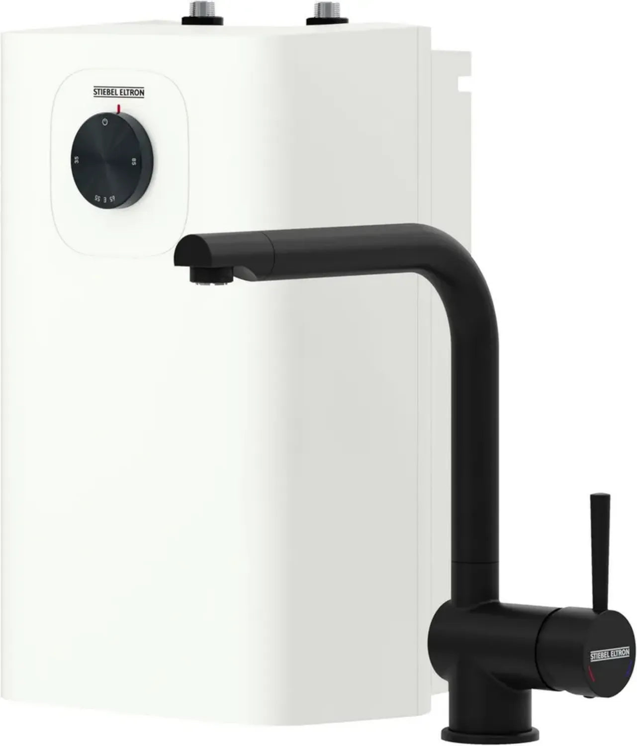 STIEBEL ELTRON Chauffe-eau Compact 5L avec Robinet Noir Mat, Anti-goutte, 2 kW