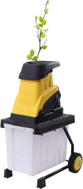 Déchiqueteuse Électrique 2500W avec Bac de 45L et Roues, 4500 tr/min, 44x55x105 cm, pour Branches et Feuilles