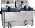 Friteuse Électrique Professionnelle 16L avec Double Cuve et Robinet de Vidange
