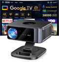 Projecteur 4K Ultra HD 1500 ANSI, Google TV, Autofocus, WiFi 6, Bluetooth 5.3, Commande Vocale, Rotation 360°, Cinéma Maison