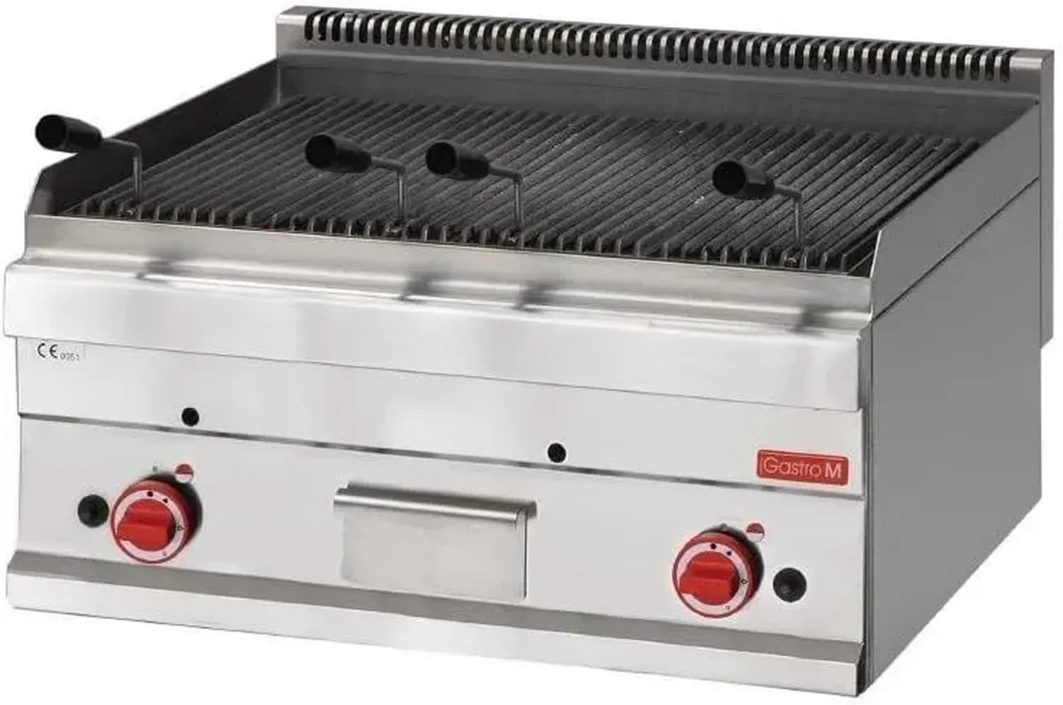 Barbecue à Gaz en Pierre de Lave - Plaque Fonte - Design Moderne - Argent