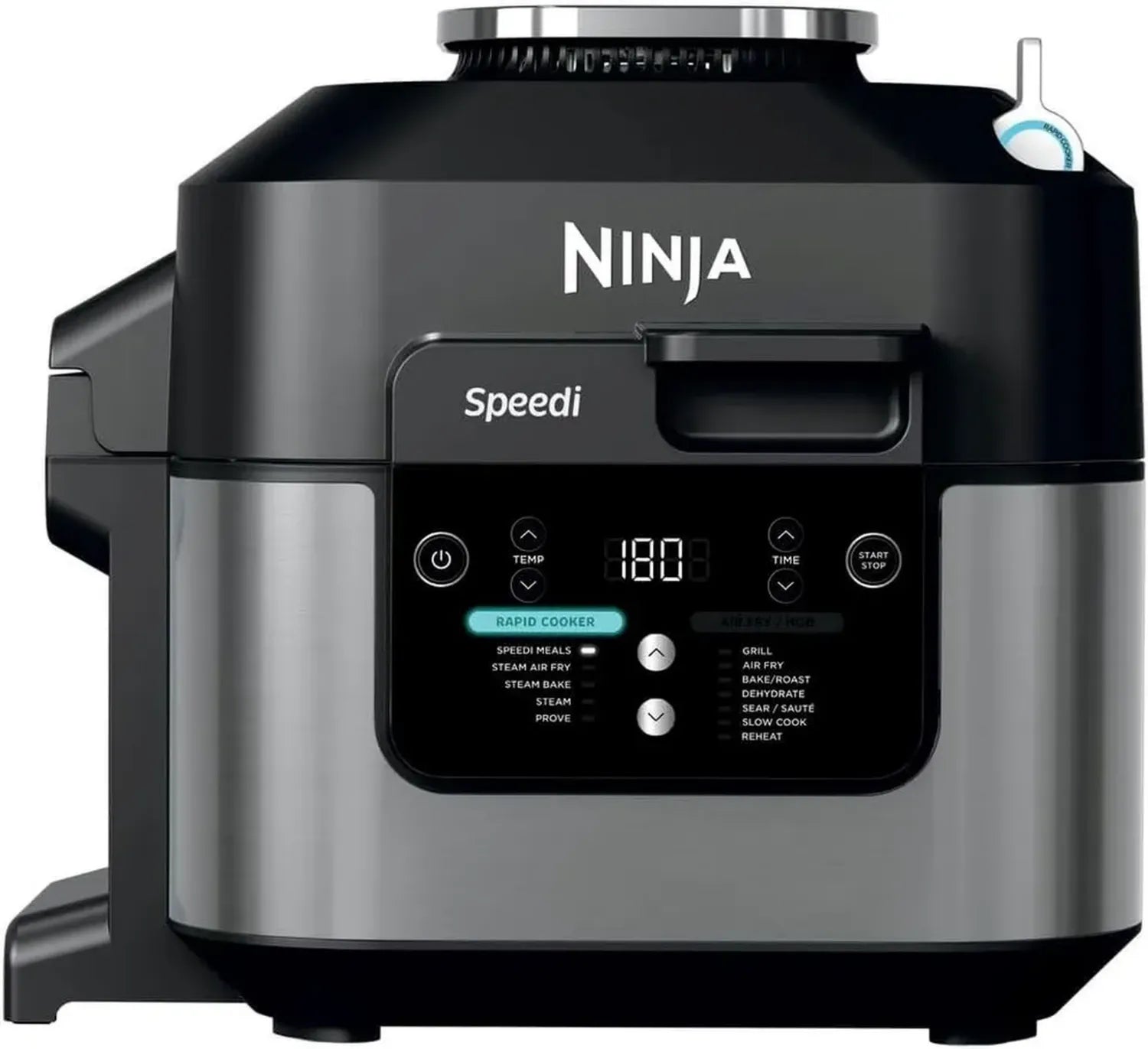 Ninja Speedi Multicuiseur 10-en-1, Friteuse à Air Rapide, Capacité 5,7L, Repas Prêts en 15 Minutes, Noir, Modèle ON500EU