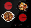 Table de Cuisson Vitrocéramique Encastrable 4 Zones, 60cm, Minuteur, 6000W, 9 Niveaux