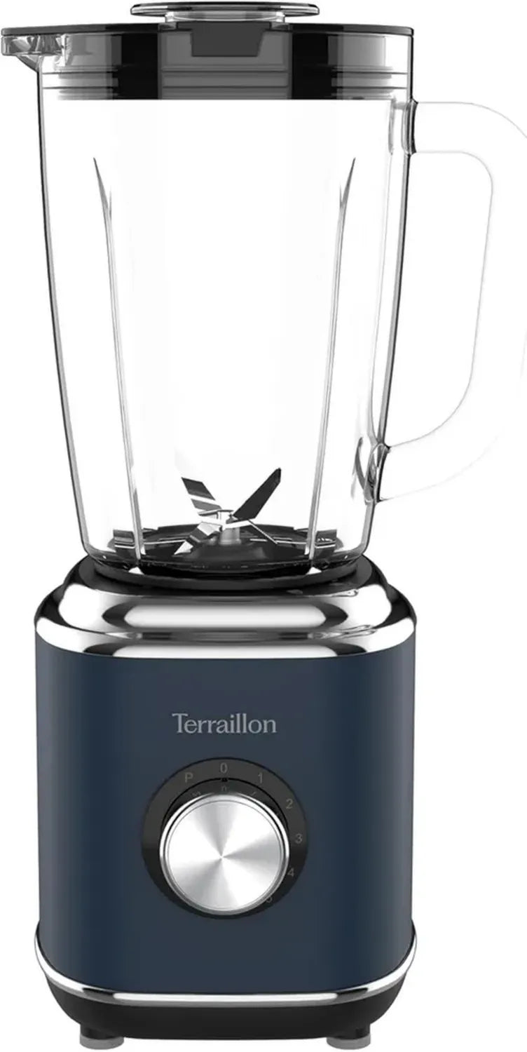 Blender Électrique Terraillon New Moon 1.75L, 600W, Verre, 5 Vitesses, Fonction Pulse