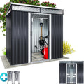 Abri de Jardin Anthracite avec Fondation et Fenêtres, 3,4m³ 196x122x180cm - GARDEBRUK