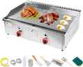Gril à gaz en inox 73x40 cm avec tiroir et égouttoir pour restaurants et familles