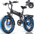 Vélo Électrique Pliable H20 Pro, Autonomie 150 km, Batterie 48V 23Ah, Double Moteur 170 Nm, 20 Fat Bike, 7 Vitesses VTC, Suspension et Freins à Disques LCD