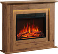 Cheminée Électrique BALDERIA Finn - Design Moderne, Effet Flamme Réaliste, 2000W, LED Ambiance, Télécommande, Minuterie, Thermostat, Boiserie Chêne Foncé