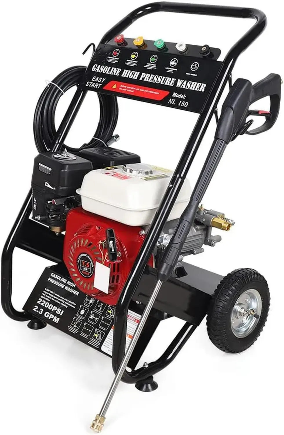 Nettoyeur haute pression essence 7,5 HP monocylindre pour usage agricole et chantier