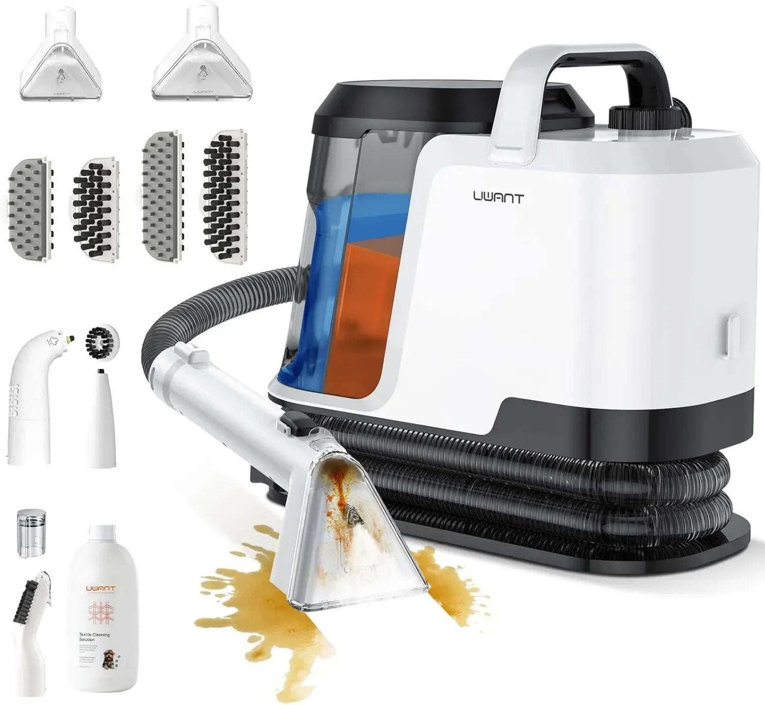 Shampouineuse Vapeur 3-en-1 Uwant Y100 avec Fonction Auto-nettoyage, 1750W, 18KPA, Multi-surfaces avec 7 Accessoires, Garantie 2 Ans