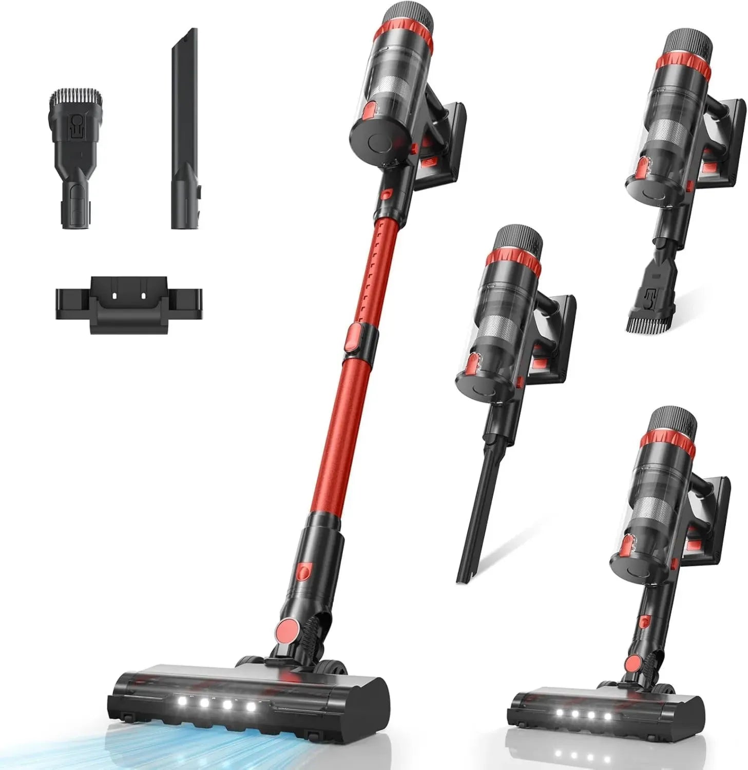 Aspirateur Balai sans Fil Puissant 50KPA, Autonomie 70 Min, Écran Tactile LED, Détection de Poussière, Anti-Enchevêtrement, Idéal pour Tapis et Poils d'Animaux