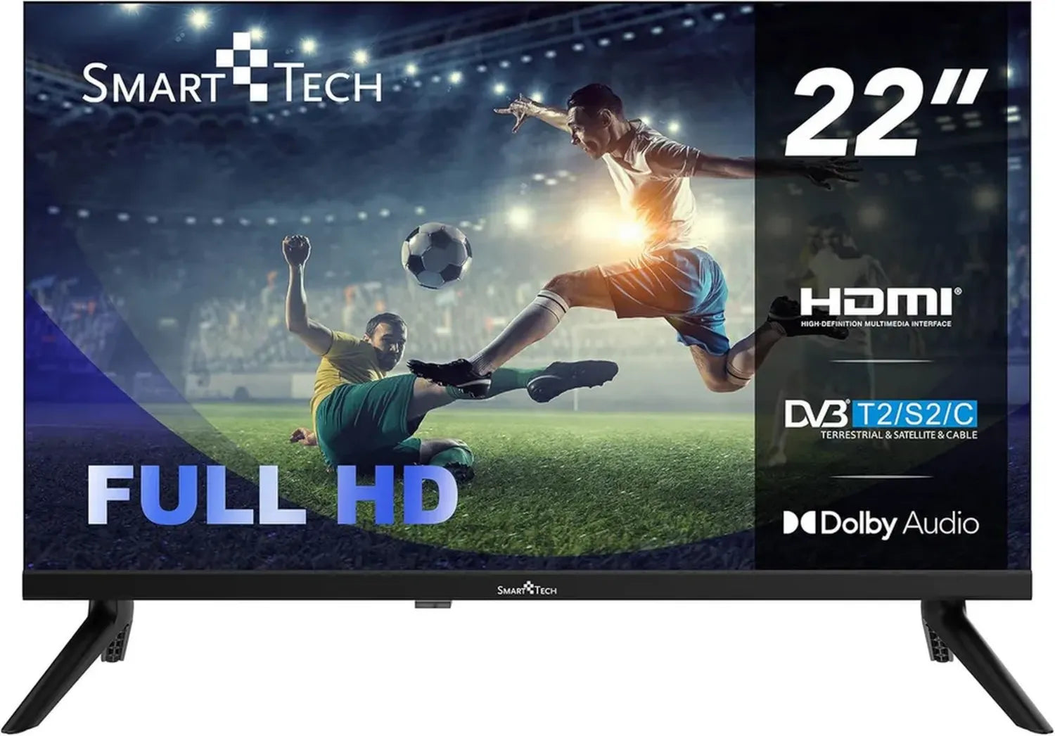 Téléviseur LED Full HD 22' Smart Tech, HDMI et USB, Résolution 1920 x 1080