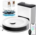Aspirateur Robot Lefant M2 Plus 6000Pa avec Station Auto-Vidange, Navigation Laser Avancée, Évitement d'Obstacles IntelliSense, Parfait pour Animaux et Tapis, Compatible App/WiFi/Alexa, Blanc