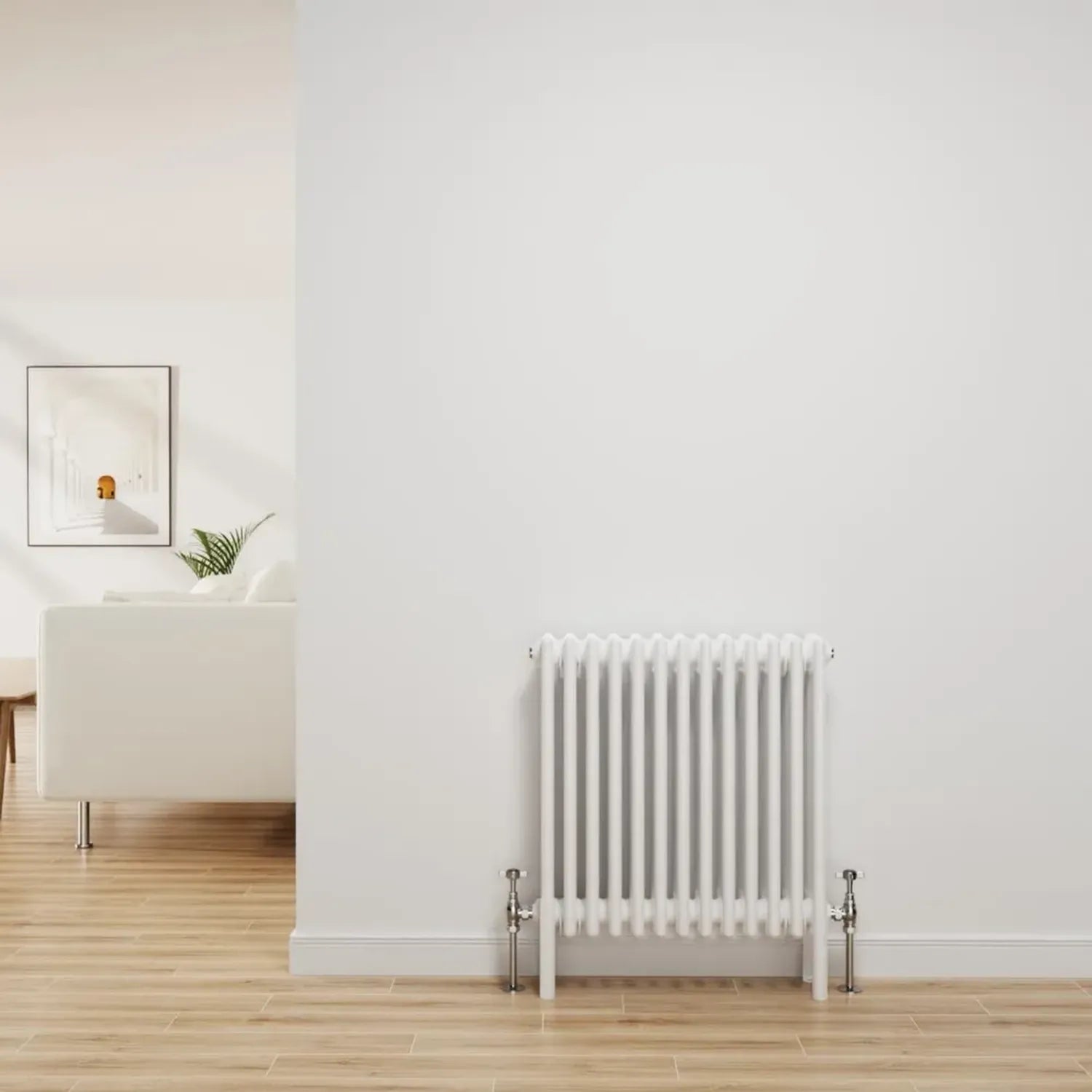 Radiateur en fonte NRG blanc, 4 colonnes, pour chauffage central, 600 x 605 mm
