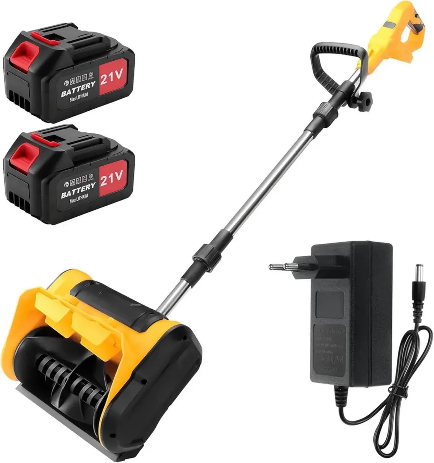 Souffleuse à Neige Électrique sans Fil 21V avec Double Batterie, Largeur 30 cm, Éjection 6-8 m, Hauteur Neige 15 cm
