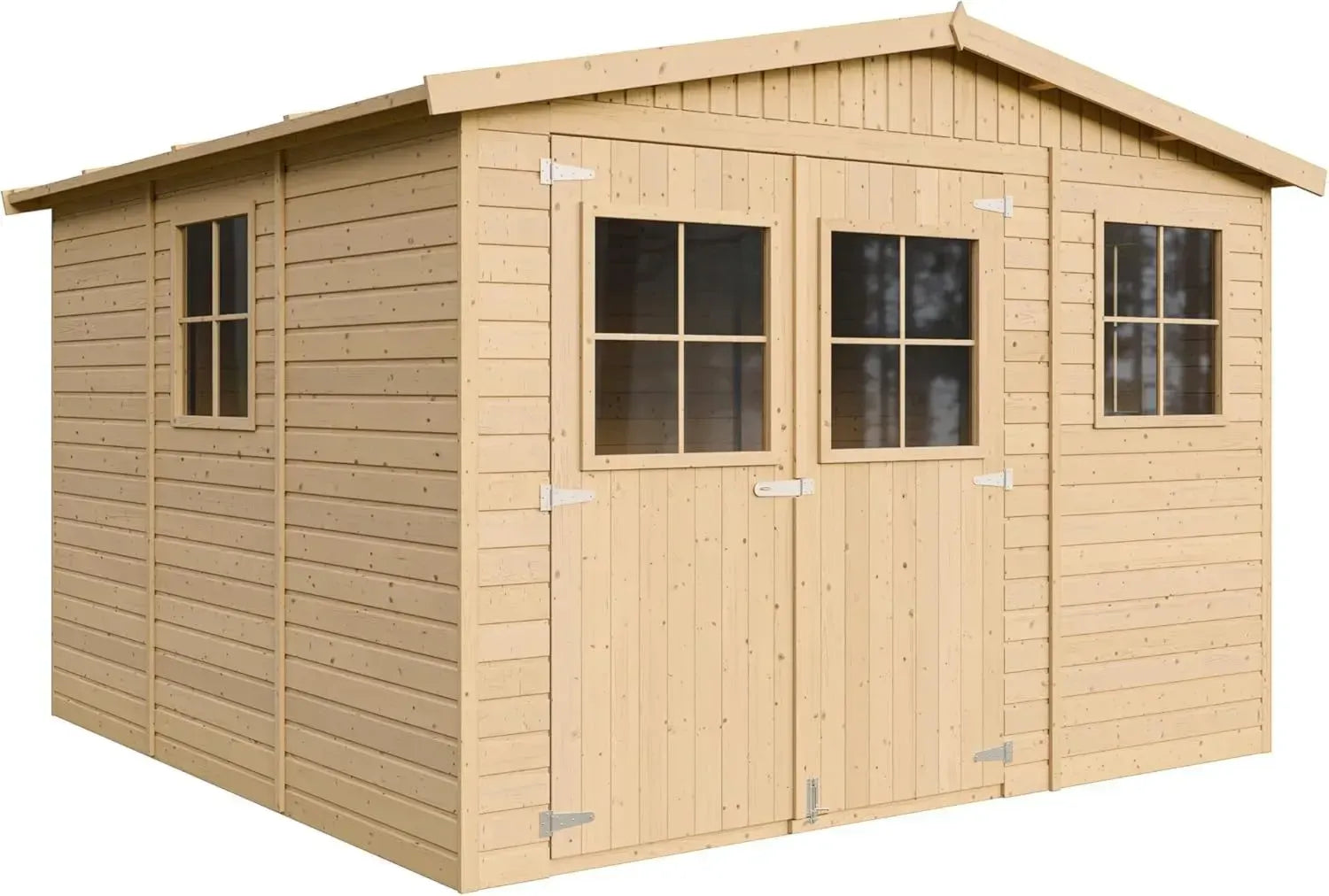 Abri de Jardin en Bois avec Planchers Imprégnés - Cabane en Pin/Épicéa 9m² - Rangement pour Vélos et Outils