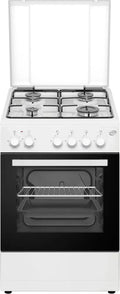Cuisinière à gaz 4 brûleurs avec four électrique 48 L, sécurité intégrée