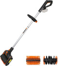 Brosse de Nettoyage WORX 20V pour Terrasses et Surfaces, Sans Fil, Nettoie Pierres, Bois, Mauvaises Herbes, Sans Batterie ni Chargeur