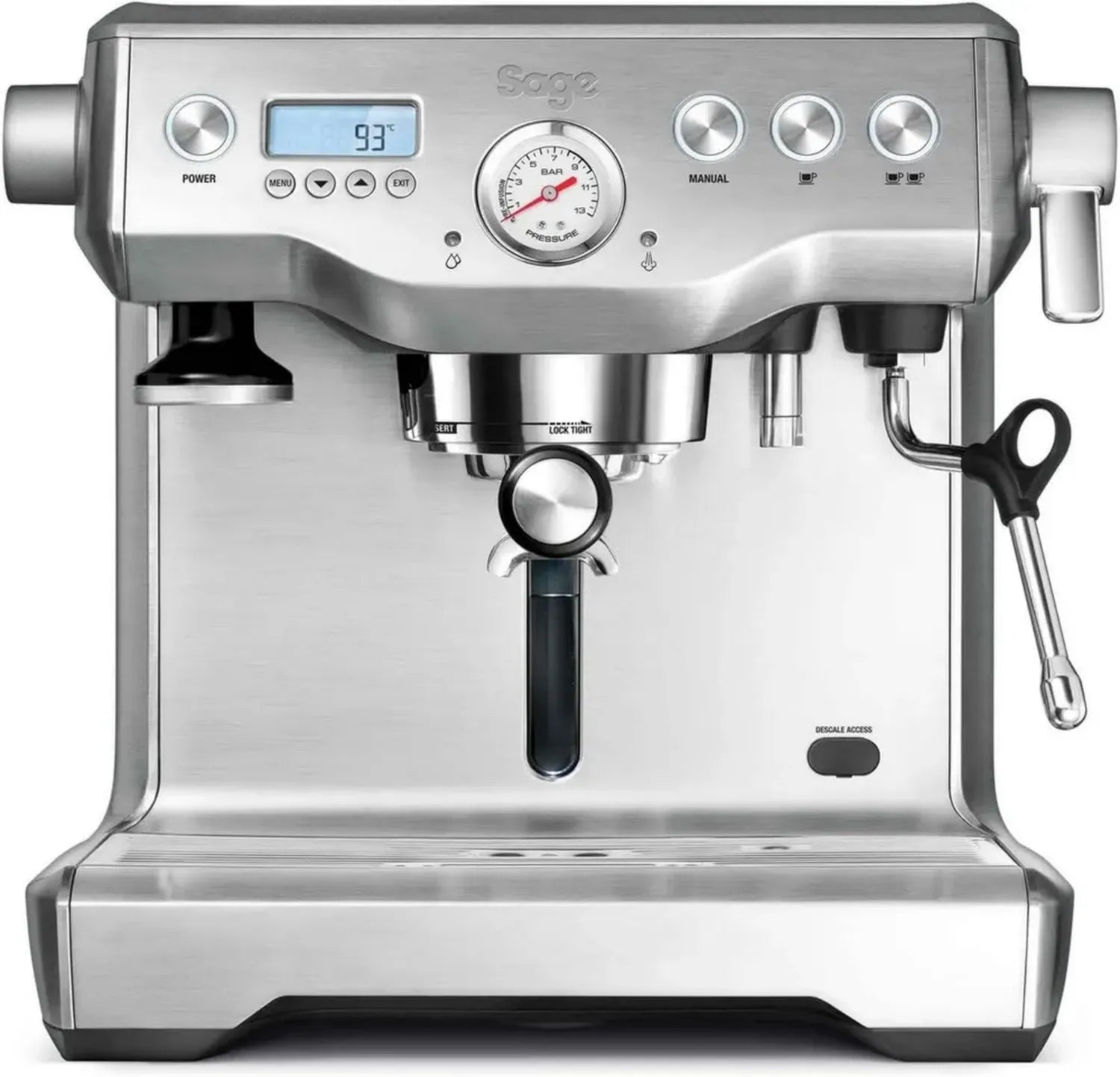 Sage - Machine à Expresso Double Chaudière avec Mousseur à Lait Manuel - Acier Inoxydable