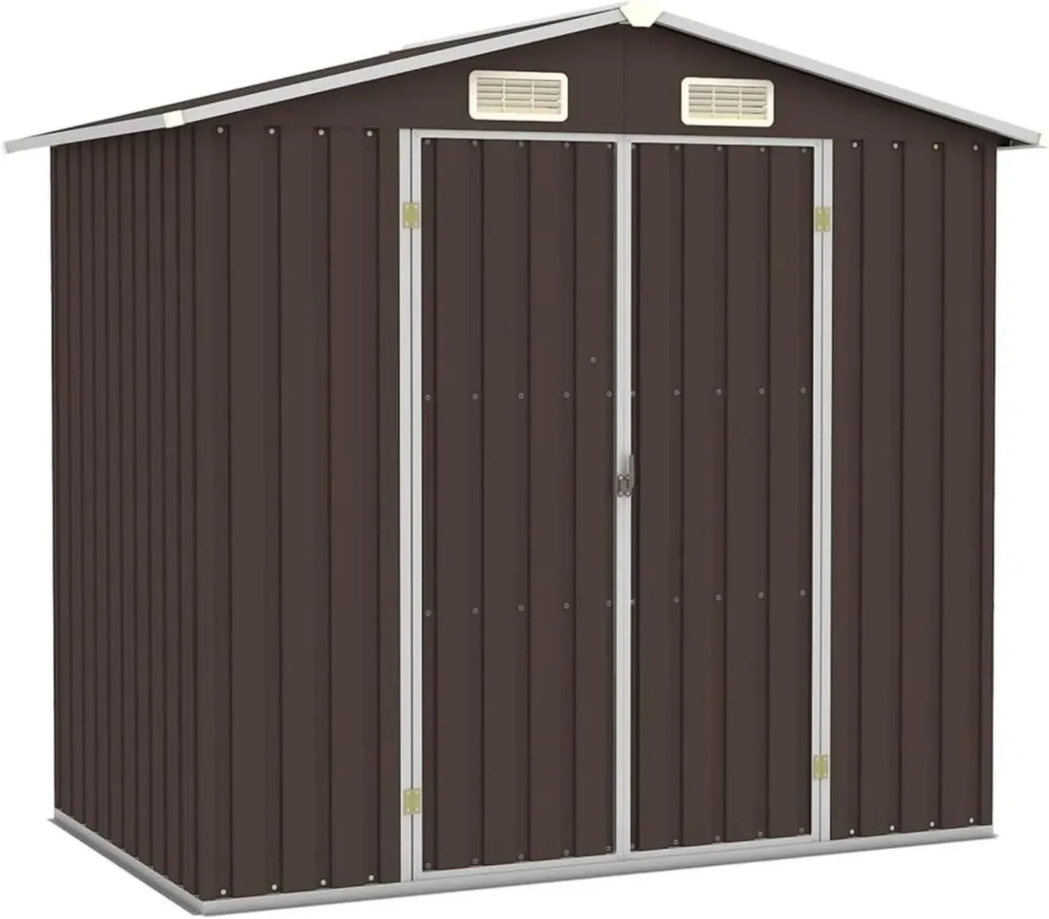 Cabane de Jardin en Acier Galvanisé 205x129x183 cm - Marron