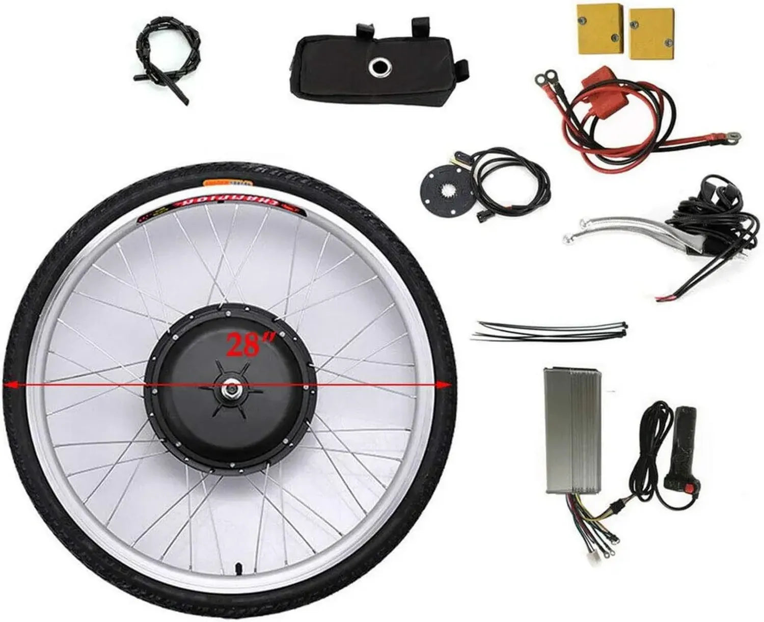 Kit de Conversion Électrique Vélo 28 Pouces 48V 1000W Roue Avant