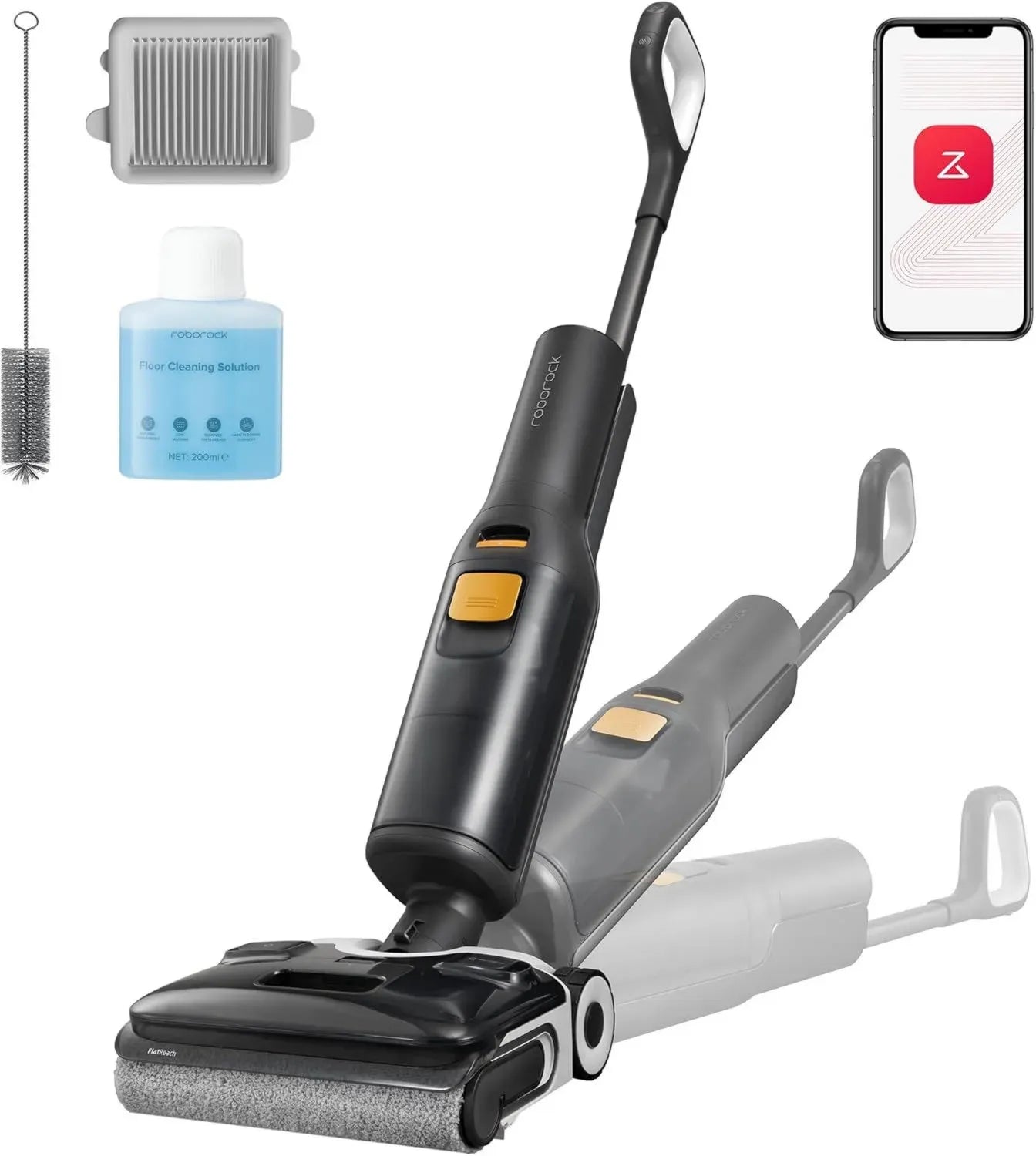 Roborock F25 XT Aspirateur Laveur sans Fil 20 000 Pa, Multifonction pour Sols Durs, Anti-enchevêtrement, Nettoyage Automatique à 90 °C, Inclinaison 180°, Contrôle via App