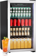 Mini Réfrigérateur à Boissons 80L, Porte Vitrée, Clayettes Modulables