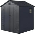 Abri de Jardin en Résine Anthracite 3,65m² avec Double Porte, Fenêtre et Ventilation