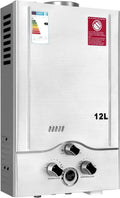 Chauffe-eau à gaz instantané 24KW, 12LPM, faible pression 0,2 bar, idéal pour maison, caravane, cabines, compatible butane et propane