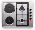 Plaque de Cuisson Mixte Klarstein MultiChef 4 Zones - 6300W, Inox, Allumage Automatique, Sécurité Enfants, Compatible Gaz naturel et GPL, Nettoyage Facile, 58x8x50 cm