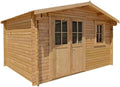 Cabane de Jardin en Bois Traité 12m² | Résistante aux Tempêtes | Toit Solide, Fenêtre en Verre