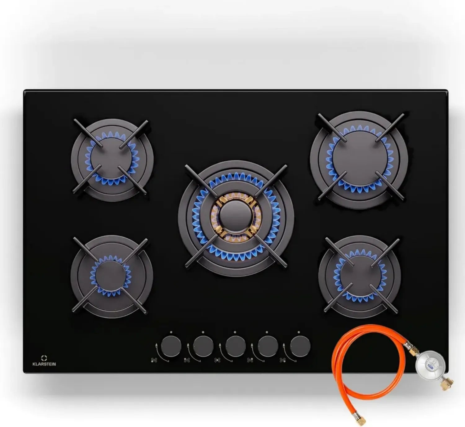 Klarstein Plaque de Cuisson Encastrable à Gaz avec 5 Brûleurs, 10400W, Acier Inoxydable