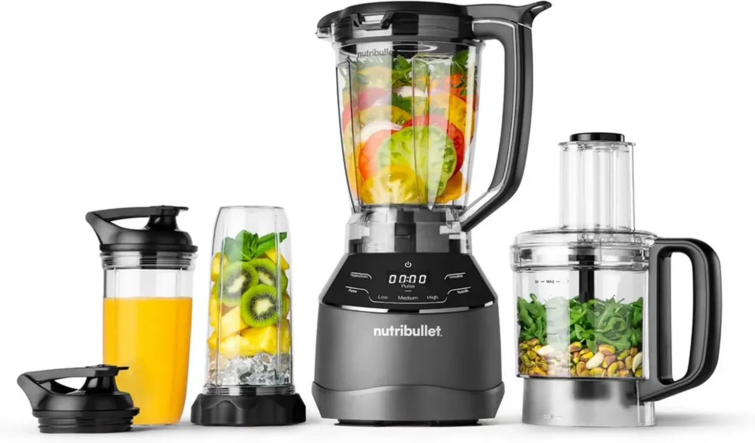 NutriBullet Système de Préparation Complet, Mixeur Électrique Multifonction 1500W, Ensemble 3-en-1, Noir