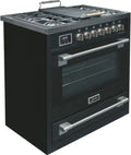 Cuisinière à gaz Kaiser 90 cm avec four électrique et tiroirs télescopiques