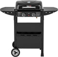 Barbecue à Gaz 2 Brûleurs Royal Gourmet avec Plaque et Grille, Tables Latérales Pliables, Noir, 5kW pour Jardin et Camping