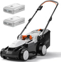 Tondeuse à Gazon sans Fil 37cm avec Batteries 4.0Ah, Hauteur Ajustable, Bac de 40L, pour 300m²