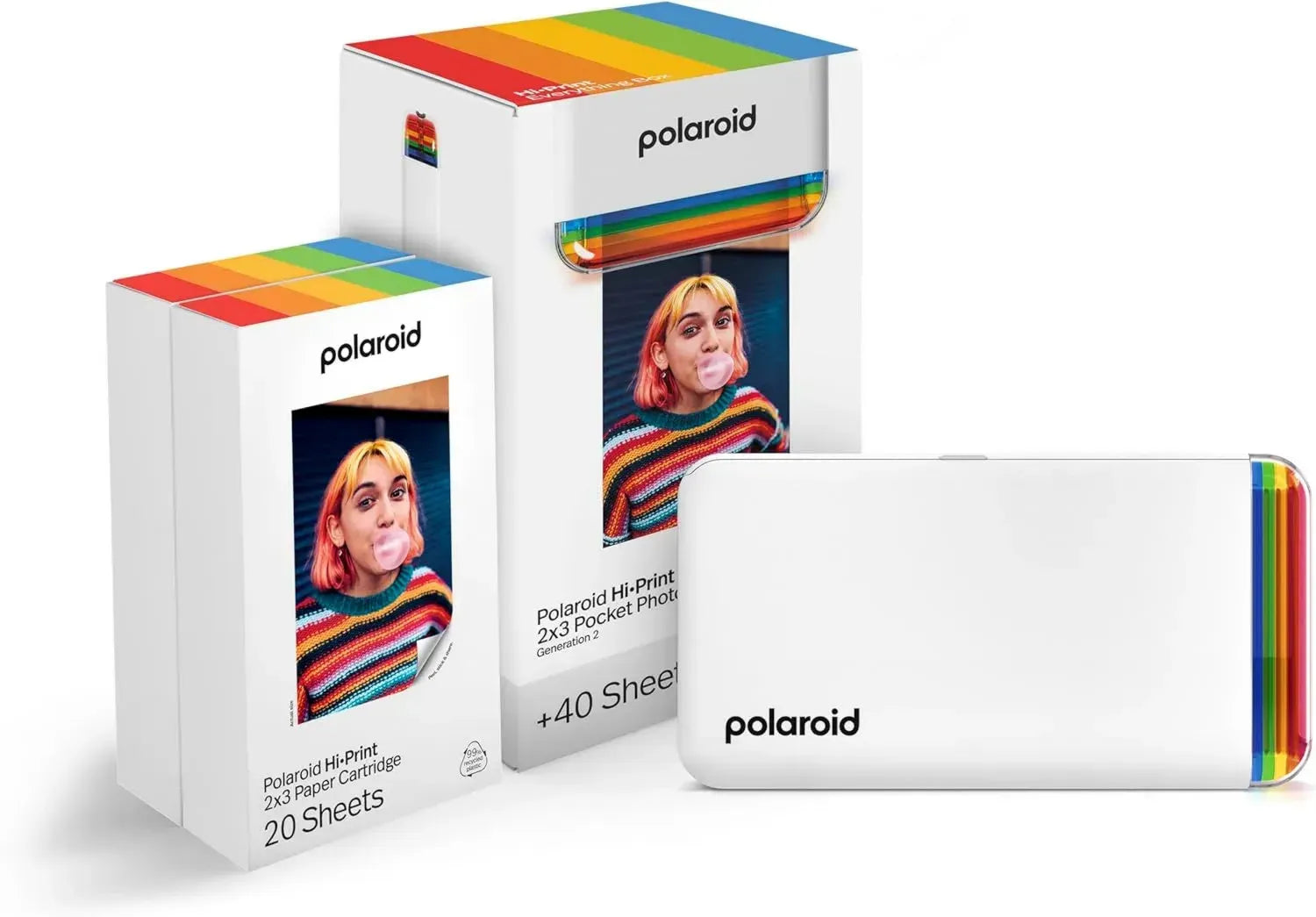 Pack Polaroid Hi-Print 2e Génération - Imprimante Portable Bluetooth avec Papier Photo Inclus